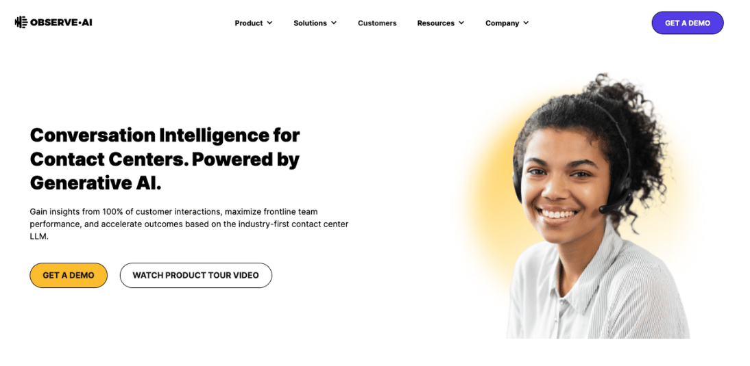 Observe.ai call center performance management software