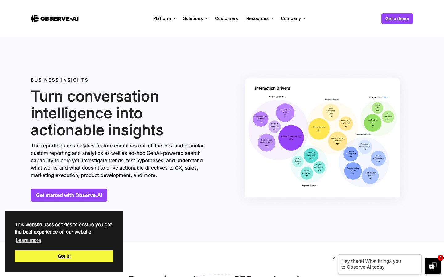Observe.AI Call Center Analytics Software