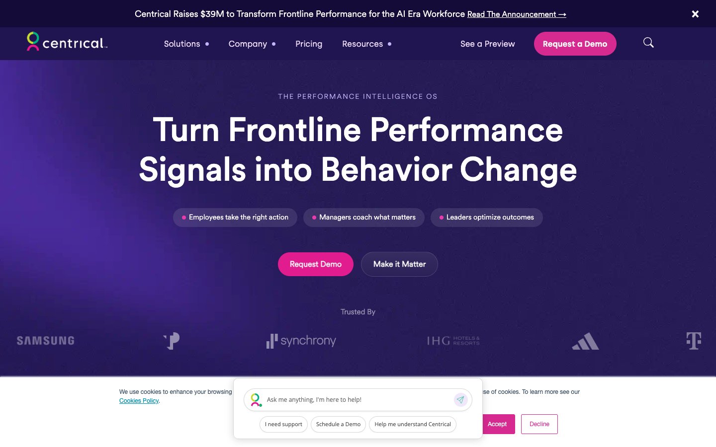 Centrical call center performance management software