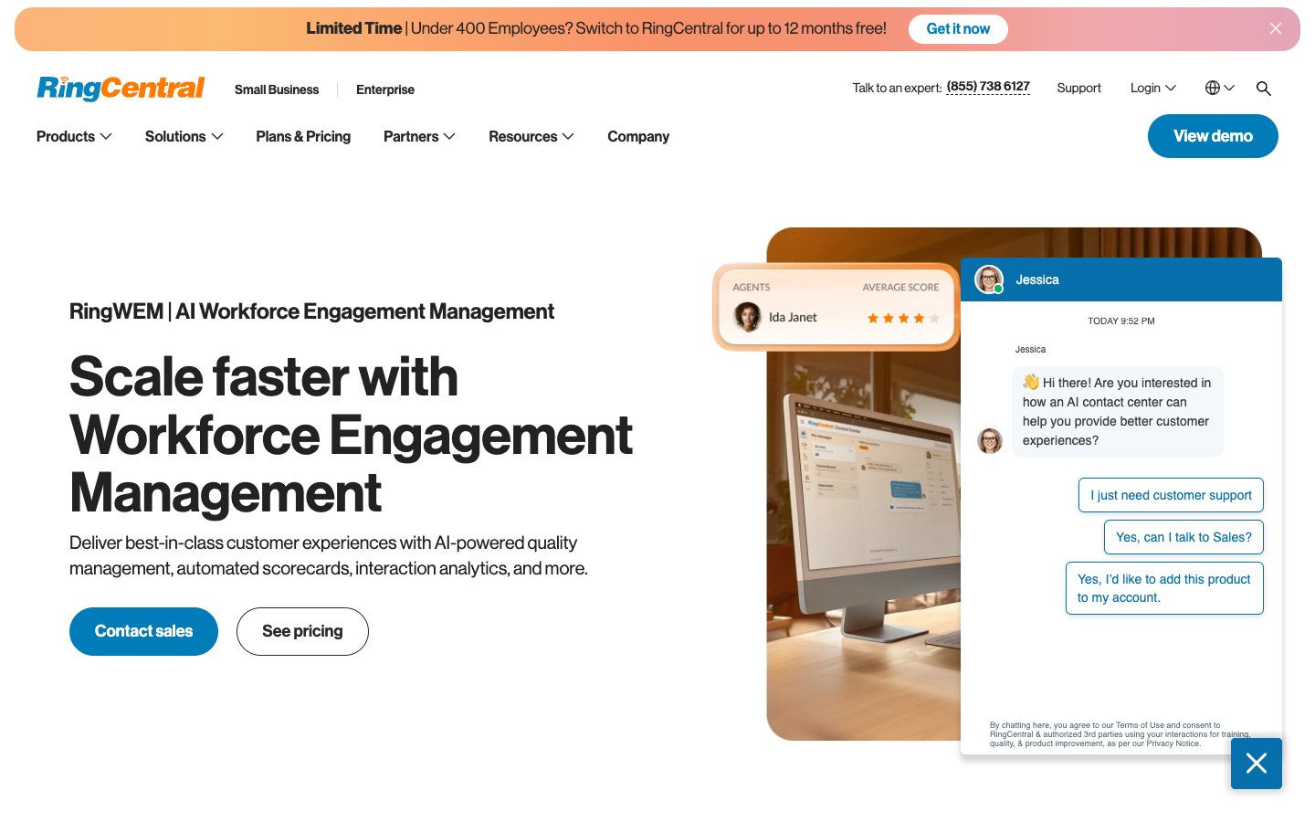 RingCX Workforce Management (WFM) Software